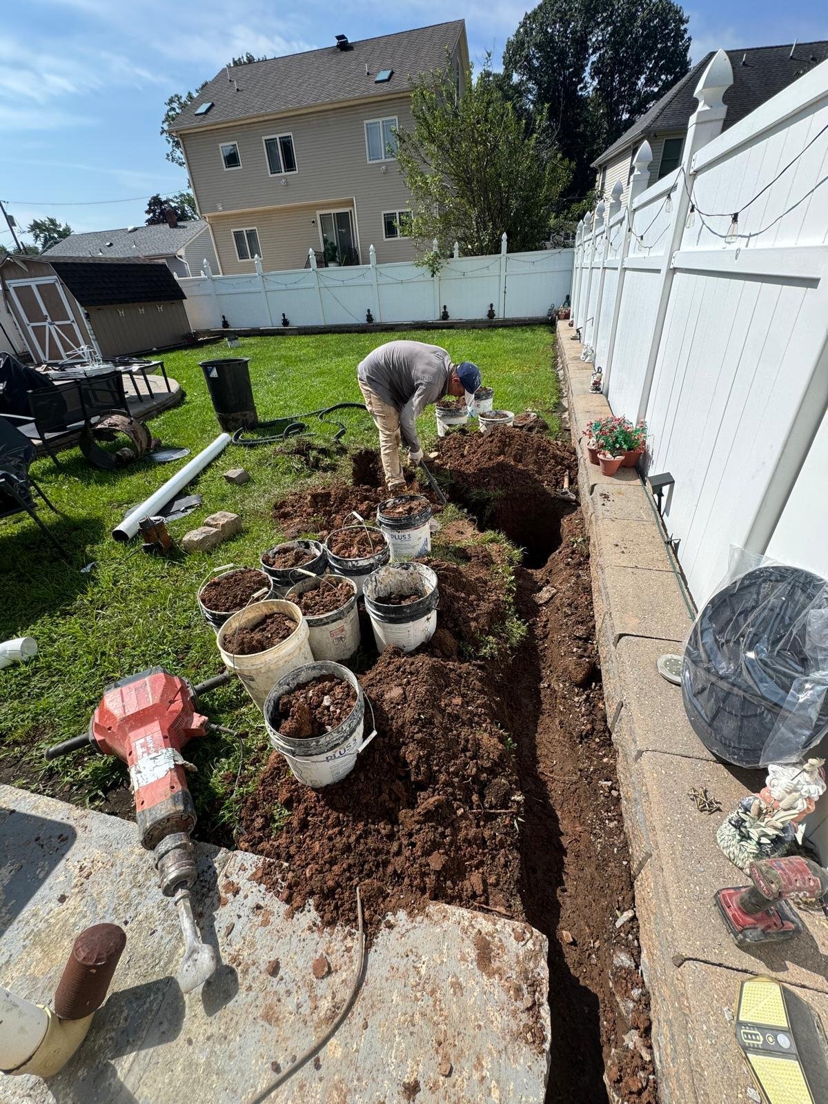 Downspout drainage work by Green Force Property Services